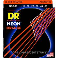 Струни для акустичної гітари DR NOA-11 Hi-Def Neon Orange K3 Coated Medium-Light 11/50