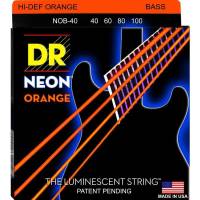 Струны для бас-гитары DR NOB-40 Hi-Def Neon Orange K3 Coated Light 40/100