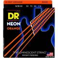 Струни для бас-гітари DR NOB-50 Hi-Def Neon Orange K3 Coated Heavy 50/110