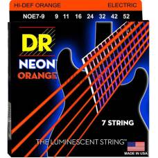 Струны для электрогитары DR NOE7-9 Hi-Def Neon Orange K3 Coated Light 7-String 9/52