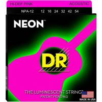 Струны для акустической гитары DR NPA-12 Hi-Def Neon Pink K3 Coated Medium 12/54