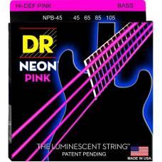 Струны для бас-гитары DR NPB-45 Hi-Def Neon Pink K3 Coated Medium 45/105