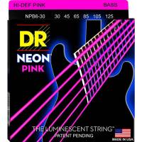Струны для бас-гитары DR NPB6-30 Hi-Def Neon Pink K3 Coated Medium 6 Strings 30/125
