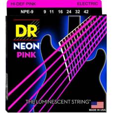 Струны для электрогитары DR NPE-9 Hi-Def Neon Pink K3 Coated Light 9/42