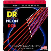 Струни для акустичної гітари DR NRA-12 Hi-Def Neon Red K3 Coated Medium 12/54