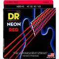 Струны для бас-гитары DR NRB-45 Hi-Def Neon Red K3 Coated Medium 45/105