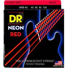 Струны для бас-гитары DR NRB-45 Hi-Def Neon Red K3 Coated Medium 45/105