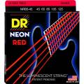 Струны для бас-гитары DR NRB5-45 Hi-Def Neon Red K3 Coated Medium 5 Strings 45/125