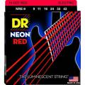 Струны для электрогитары DR NRE-9 Hi-Def Neon Red K3 Coated Light 9/42