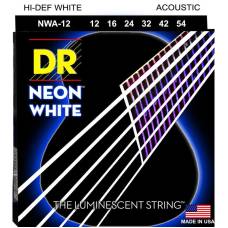 Струны для акустической гитары DR NWA-12 Hi-Def Neon White K3 Coated 12/54