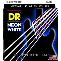 Струни для бас-гітари DR NWB5-45 Hi-Def Neon White K3 Coated Medium 5 Strings 45/125