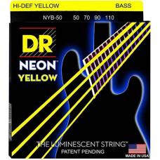 Струны для бас-гитары DR NYB-50 Hi-Def Neon Yellow K3 Coated Heavy 50/110
