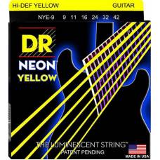 Струны для электрогитары DR NYE-9 Hi-Def Neon Yellow K3 Coated Light Electric 9/42