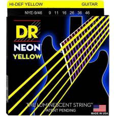 Струны для электрогитары DR NYE-9/46 Hi-Def Neon Yellow K3 Coated Light Heavy 9/46