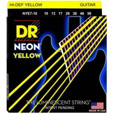 Струны для электрогитары DR NYE7-10 Hi-Def Neon Yellow K3 Coated Medium 7-String 10/56