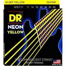 Струны для электрогитары DR NYE7-11 Hi-Def Neon Yellow K3 Coated Heavy 7-String 11/60