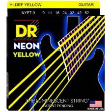 Струны для электрогитары DR NYE7-9 Hi-Def Neon Yellow K3 Coated Light 7-String 9/52
