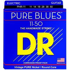 Струны для электрогитары DR PHR-11 Pure Blues Pure Nickel Heavy 11/50
