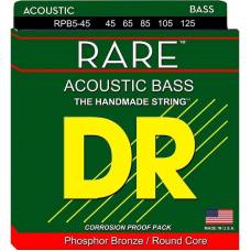 Струны для акустической бас-гитары DR RPB5-45 Rare Phosphor Bronze 5 String Medium 45/125
