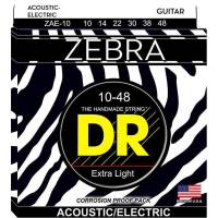 Струни для акустичної гітари/електрогітари DR ZAE-10 Zebra Extra Light 10/48
