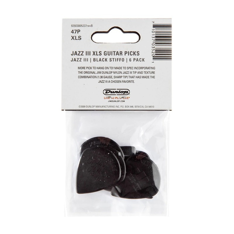 Медіатори Dunlop 47PXLS Nylon Jazz III Player's Pack 1.38 mm (6 шт.)