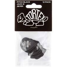 Медиаторы Dunlop 482P0.88 Tortex Pitch Black Jazz III Player's Pack 0.88 mm (12 шт.)