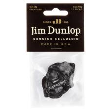 Медиаторы Dunlop 483P02TH Genuine Celluloid Black Pearloid Thin Player's Pack (12 шт.)