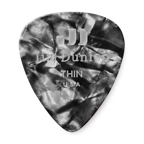 Медіатори Dunlop 483P02TH Genuine Celluloid Black Pearloid Thin Player's Pack (12 шт.)
