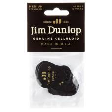 Медиаторы Dunlop 483P03MD Genuine Celluloid Black Medium Player's Pack (12 шт.)