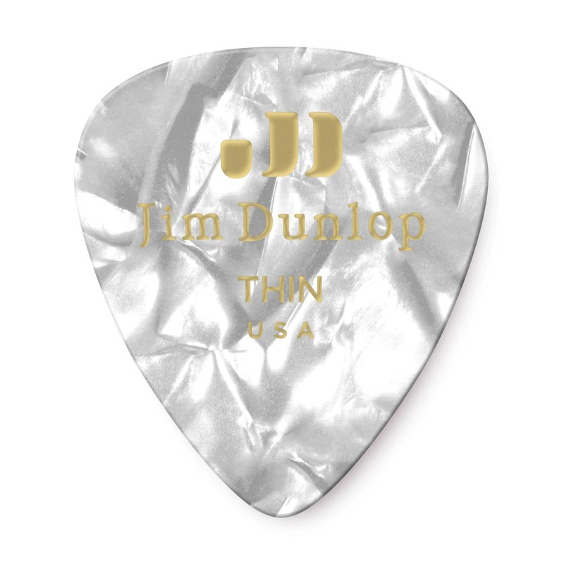 Медіатори Dunlop 483P04TH Genuine Celluloid White Pearloid Thin Player's Pack (12 шт.)