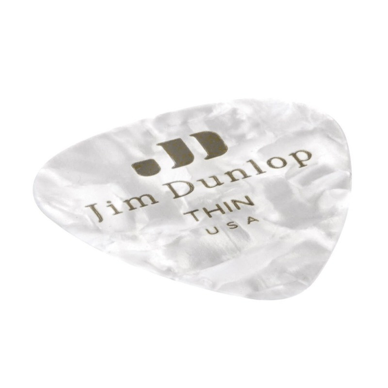 Медіатори Dunlop 483P04TH Genuine Celluloid White Pearloid Thin Player's Pack (12 шт.)