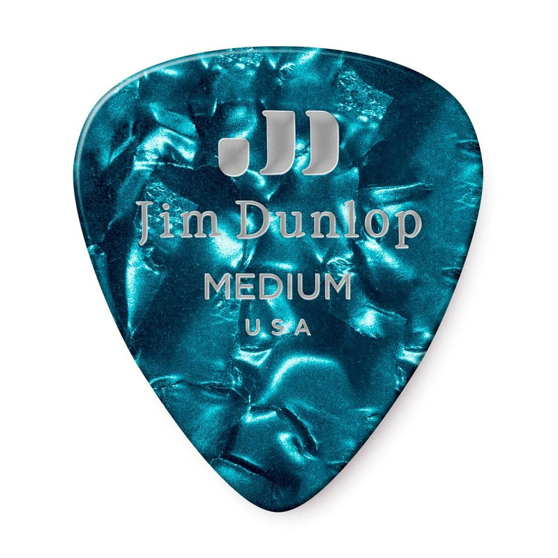 Медіатори Dunlop 483P11MD Genuine Celluloid Turquoise Pearloid Medium Player's Pack (12 шт.)