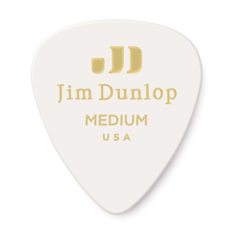 Медиаторы Dunlop 483P01MD Genuine Celluloid Classic White Medium Player's Pack (12 шт.)
