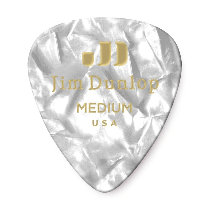 Медиаторы Dunlop 483P04MD Genuine Celluloid White Pearloid Medium Player's Pack (12 шт.)