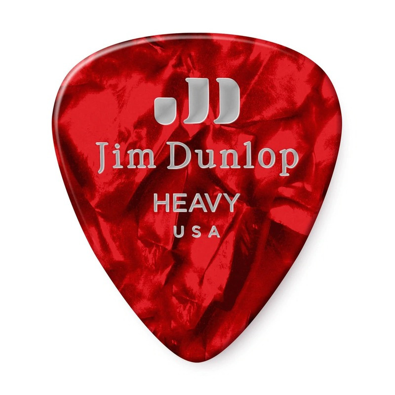 Медіатори Dunlop 483P09HV Genuine Celluloid Classic Red Pearloid Heavy Player's Pack (12 шт.)