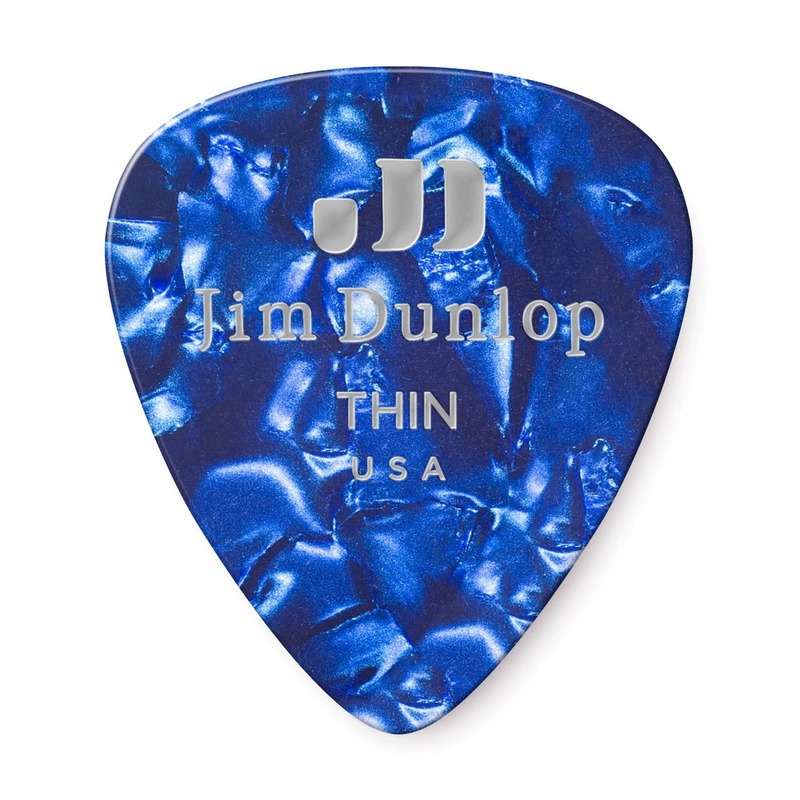 Медіатори Dunlop 483P10TH Genuine Celluloid Classic Blue Pearloid Thin Player's Pack (12 шт.)