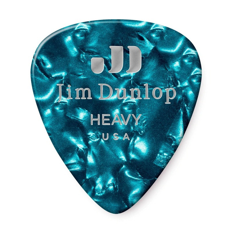 Медиаторы Dunlop 483P11HV Genuine Celluloid Turquoise Pearloid Heavy Player's Pack (12 шт.)