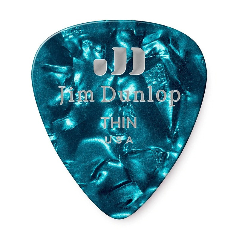 Медиаторы Dunlop 483P11TH Genuine Celluloid Turquoise Pearloid Thin Player's Pack (12 шт.)
