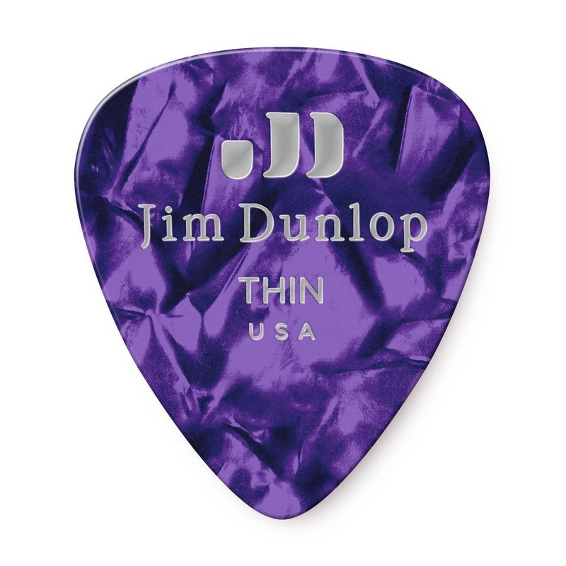 Медіатори Dunlop 483P13TH Genuine Celluloid Purple Pearloid Thin Player's Pack (12 шт.)