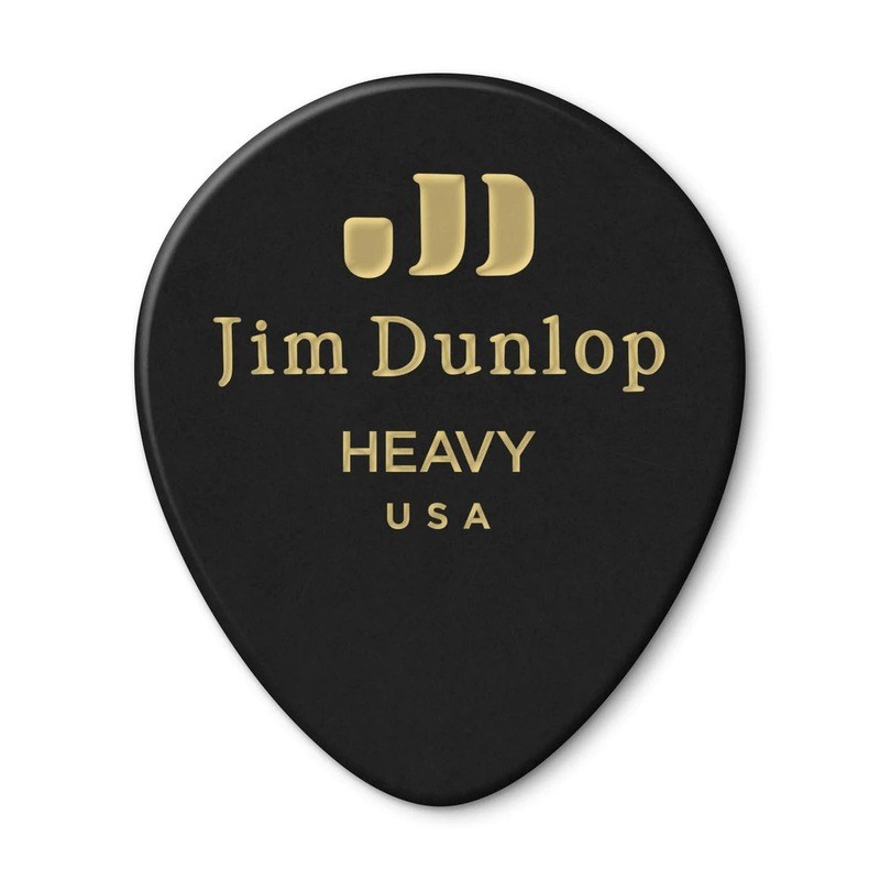 Медиаторы Dunlop 485P03HV Genuine Celluloid Teardrop Black Heavy Player's Pack (12 шт.)