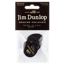 Медиаторы Dunlop 485P03MD Genuine Celluloid Teardrop Black Medium Player's Pack (12 шт.)