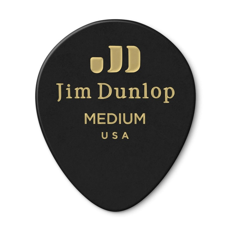Медіатори Dunlop 485P03MD Genuine Celluloid Teardrop Black Medium Player's Pack (12 шт.)