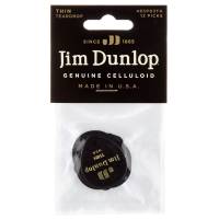 Медиаторы Dunlop 485P03TH Genuine Celluloid Teardrop Black Thin Player's Pack (12 шт.)