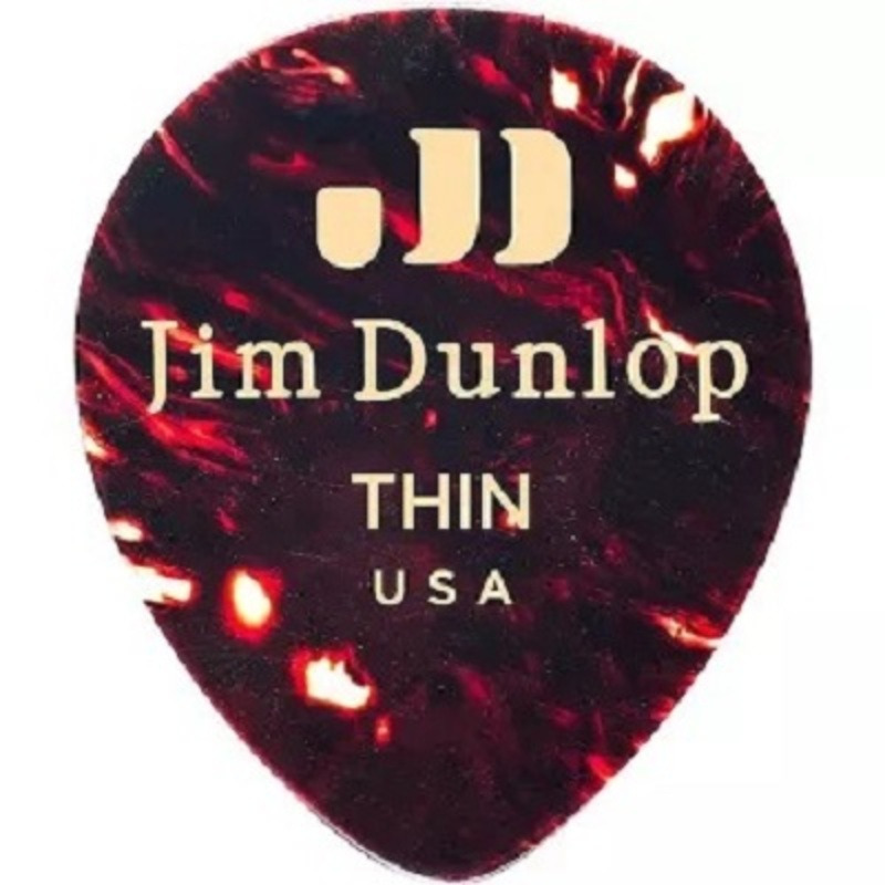 Медиаторы Dunlop 485P05TH Genuine Celluloid Teardrop Shell Thin Player's Pack (12 шт.)