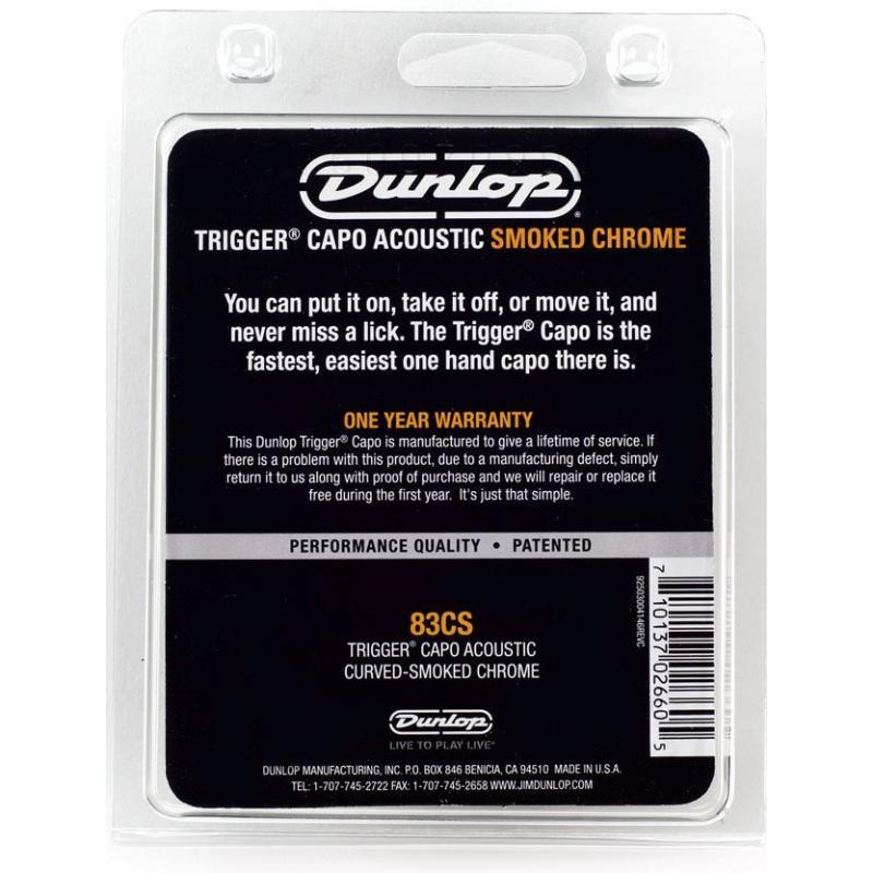 Каподастр Dunlop 83CS Acoustic Trigger Capo Smoked Chrome