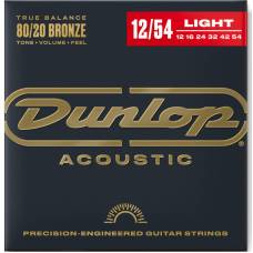 Струны для акустической гитары Dunlop DAB1254 Bronze 80/20 Light 12/54