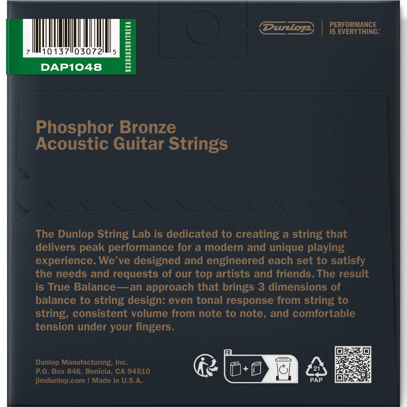 Струны для акустической гитары Dunlop DAP1048 Phosphor Bronze Extra Light 10/48