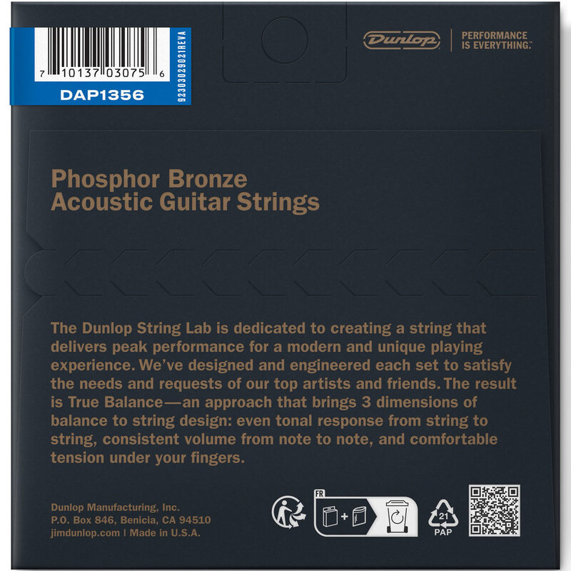 Струни для акустичної гітари Dunlop DAP1356 Phosphor Bronze Medium 13/56