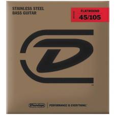 Струны для бас-гитары Dunlop DBFS45105 Stainless Steel Flatwound Medium 45/105
