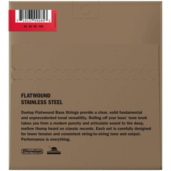 Струни для бас-гітари Dunlop DBFS45105 Stainless Steel Flatwound Medium 45/105